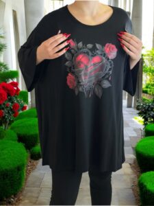 Μπλουζοφόρεμα με μακρόστενο λουλουδένιο σχέδιο