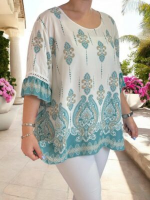 Μπλούζα βισκόζη με άνετα μανίκια