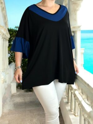 Blue detail blouse με θηλυκό ύφος