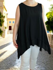 Αμάνικο τοπ με ασύμμετρες μύτες