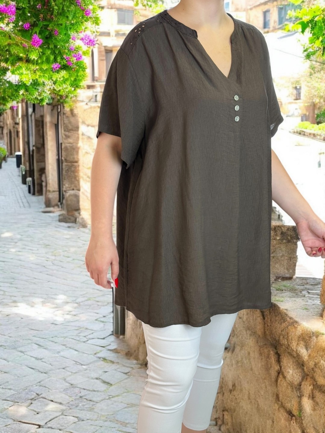 Lace sleeve μπλούζα
