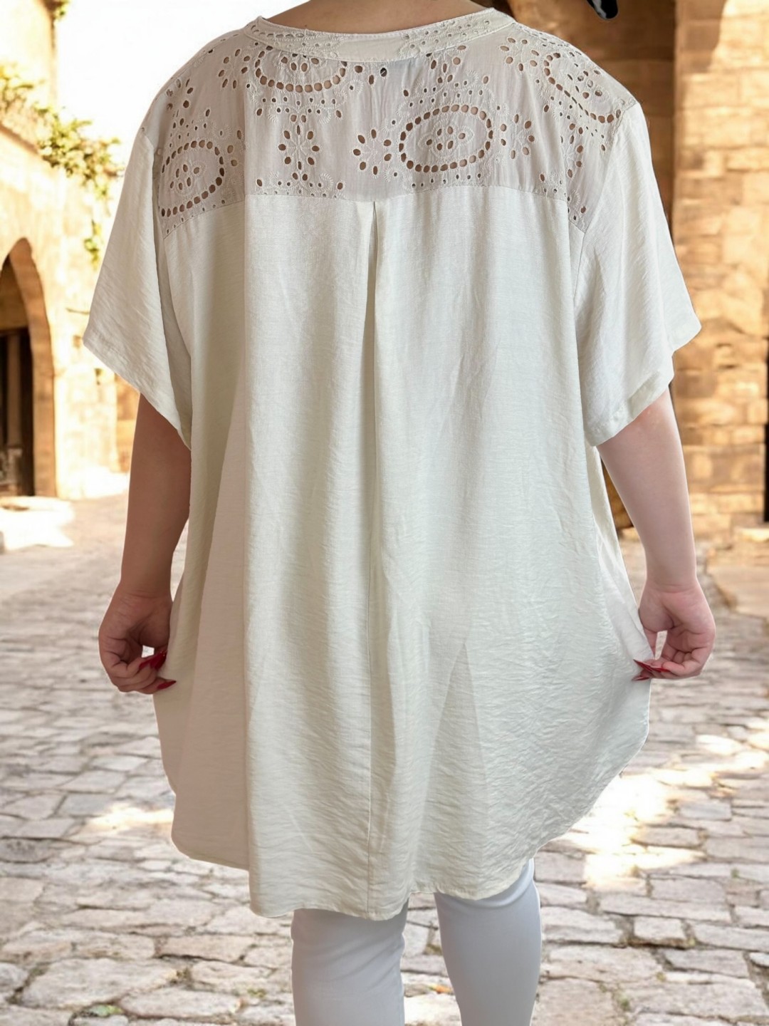 Lace sleeve μπλούζα