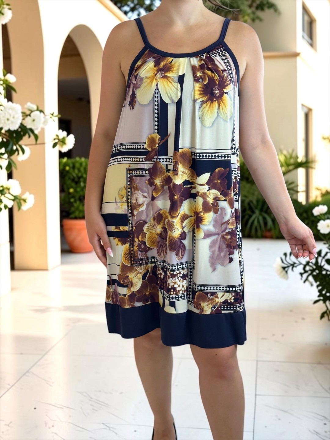 Τιραντέ floral φόρεμα από μαγιόπανο