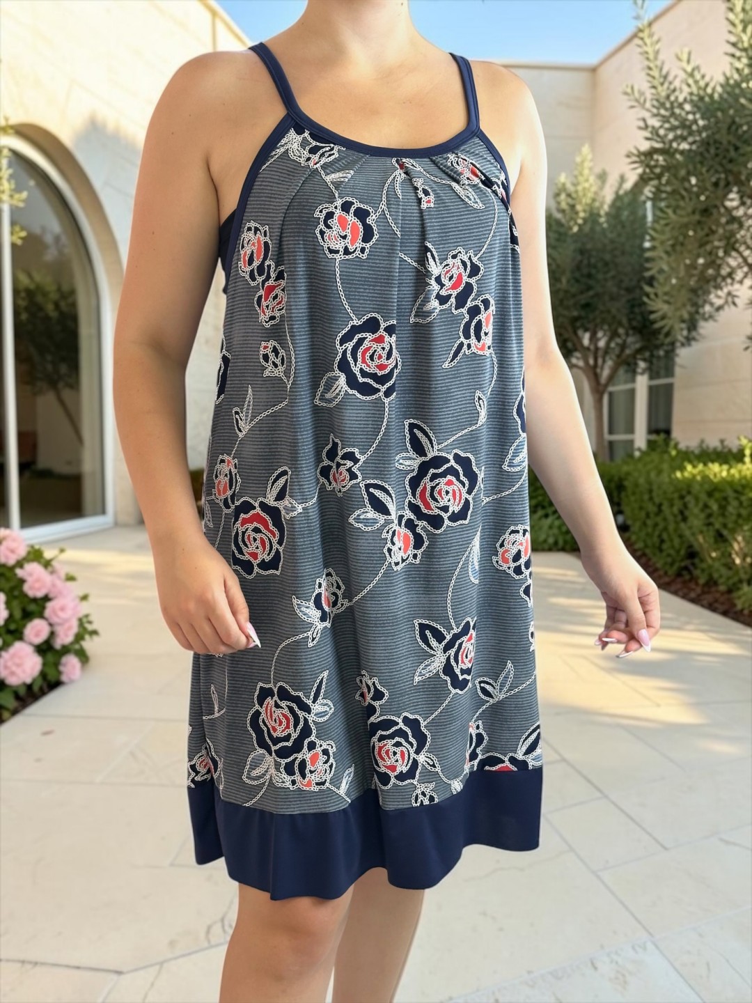 Τιραντέ floral φόρεμα από μαγιόπανο