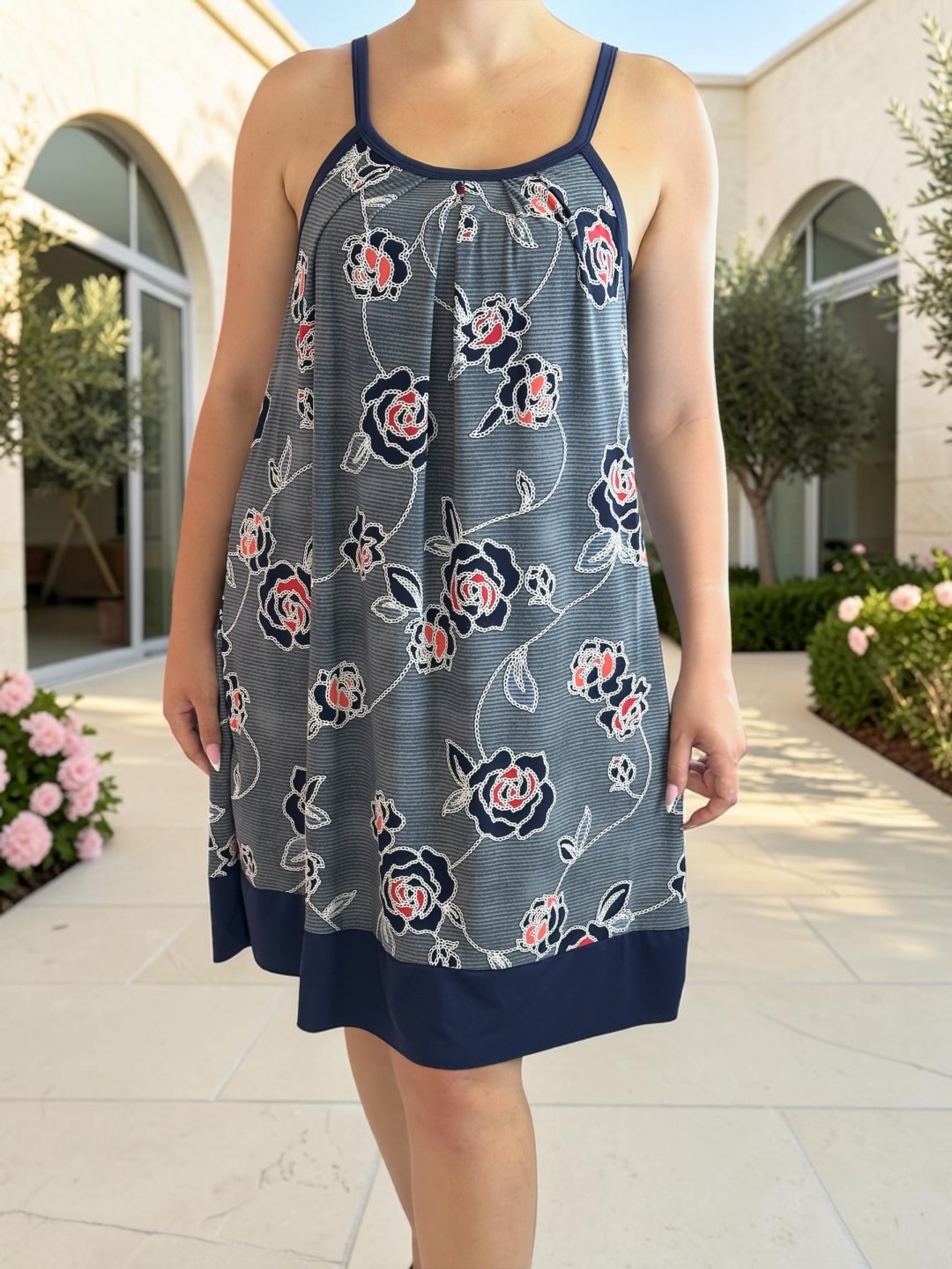 Τιραντέ floral φόρεμα από μαγιόπανο