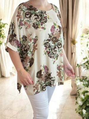 Μπλούζα με floral ντεσέν