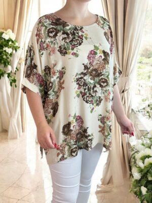 Μπλούζα με floral ντεσέν