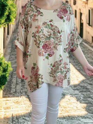 Μπλούζα με floral ντεσέν