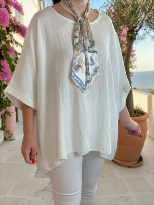 Αέρινη μπλούζα με φουλάρι για elegant εμφανίσεις