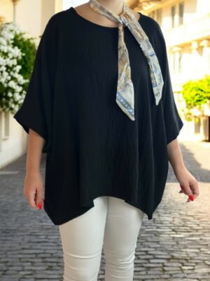 Αέρινη μπλούζα με φουλάρι για elegant εμφανίσεις
