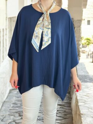 Αέρινη μπλούζα με φουλάρι για elegant εμφανίσεις