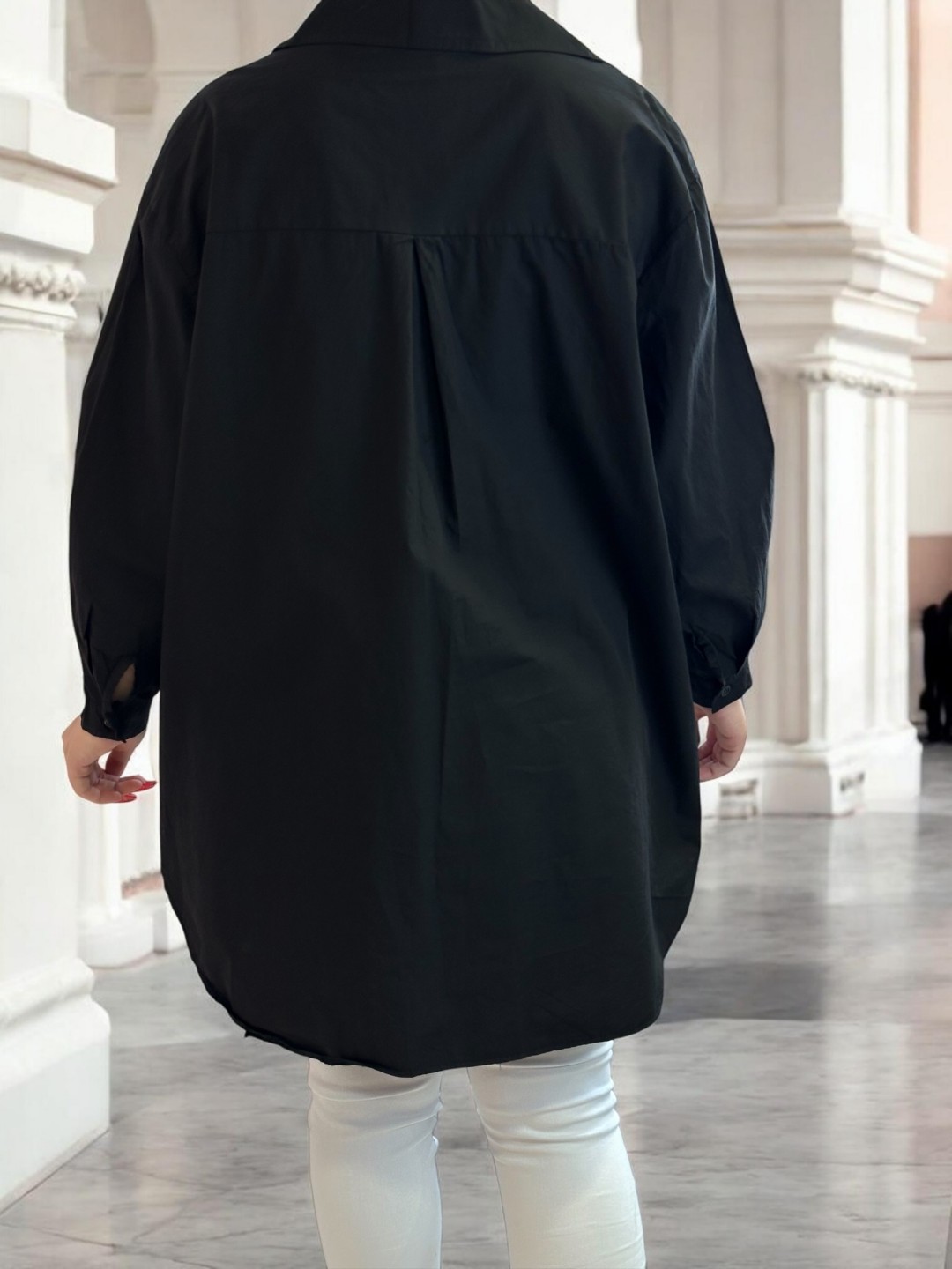 Oversize Πουκάμισο με Κεντητό Τριαντάφυλλο