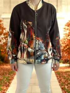 Bomber Ζακέτα με Καλλιτεχνικό Print