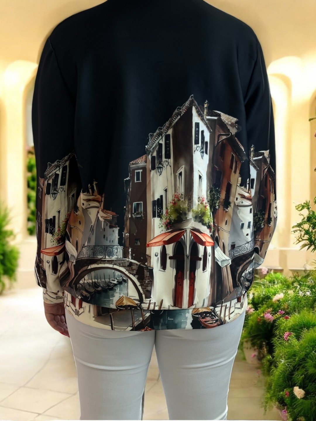 Bomber Ζακέτα με Καλλιτεχνικό Print