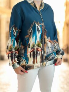 Bomber Ζακέτα με Καλλιτεχνικό Print