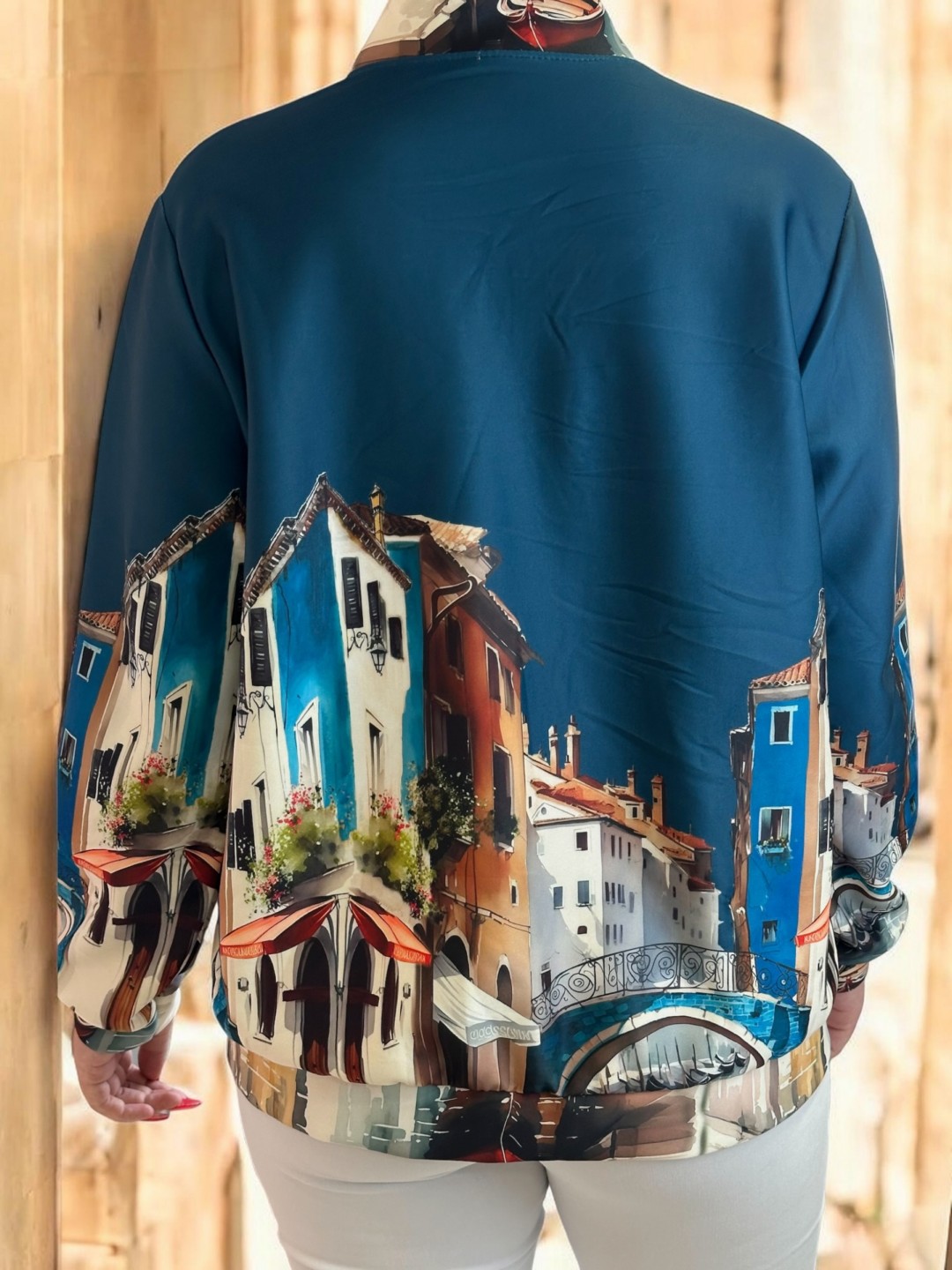 Bomber Ζακέτα με Καλλιτεχνικό Print