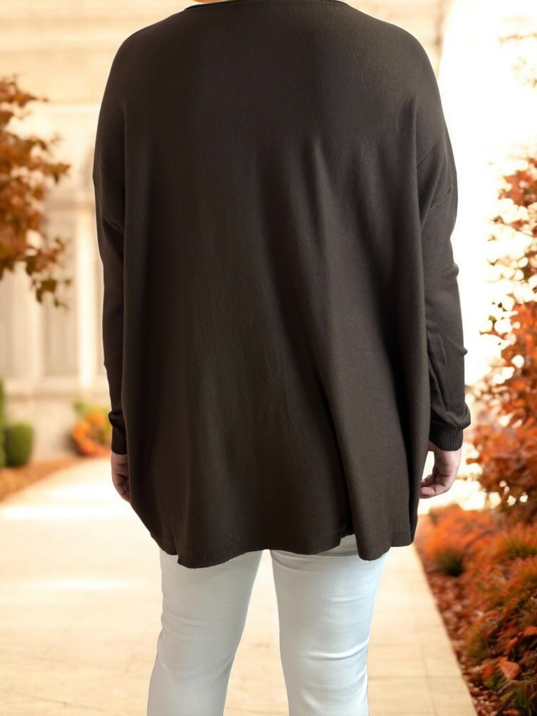 Oversize Πλεκτή Μπλούζα με Τσέπες
