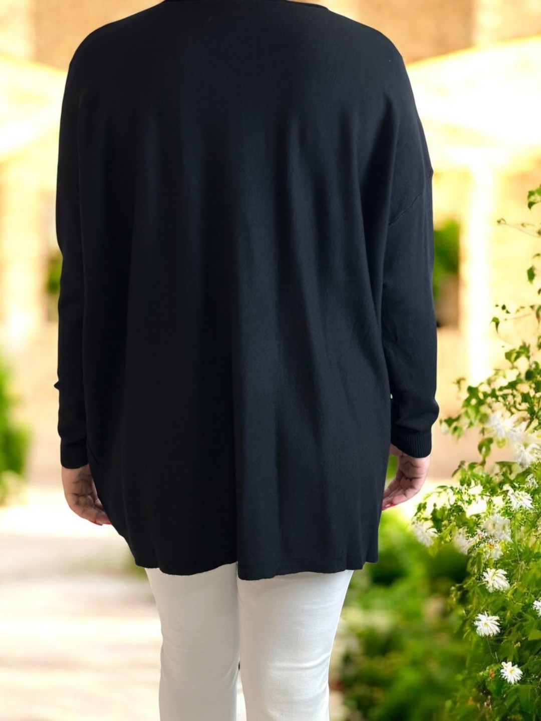 Oversize Πλεκτή Μπλούζα με Τσέπες