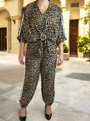 Animal Print Σετ με Μπλούζα και Παντελόνι