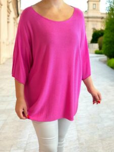 Λεπτό Πουλόβερ σε Άνετη Oversize Γραμμή