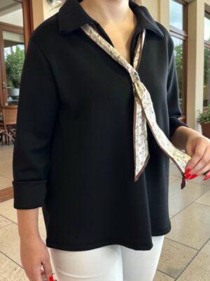 Μπλούζα με γραβάτα-φουλάρι και κομψή εφαρμογή