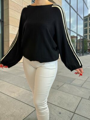 Μπλούζα Casual Chic με Ρίγες στα Μανίκια