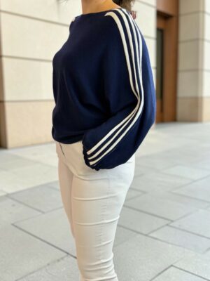 Μπλούζα Casual Chic με Ρίγες στα Μανίκια