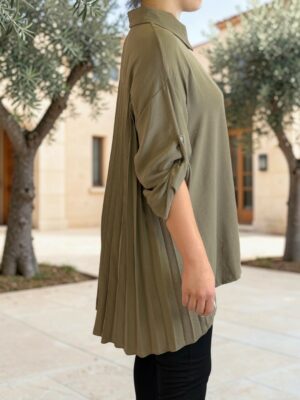 Fashion πουκάμισο με δυναμική πλισέ πλάτη