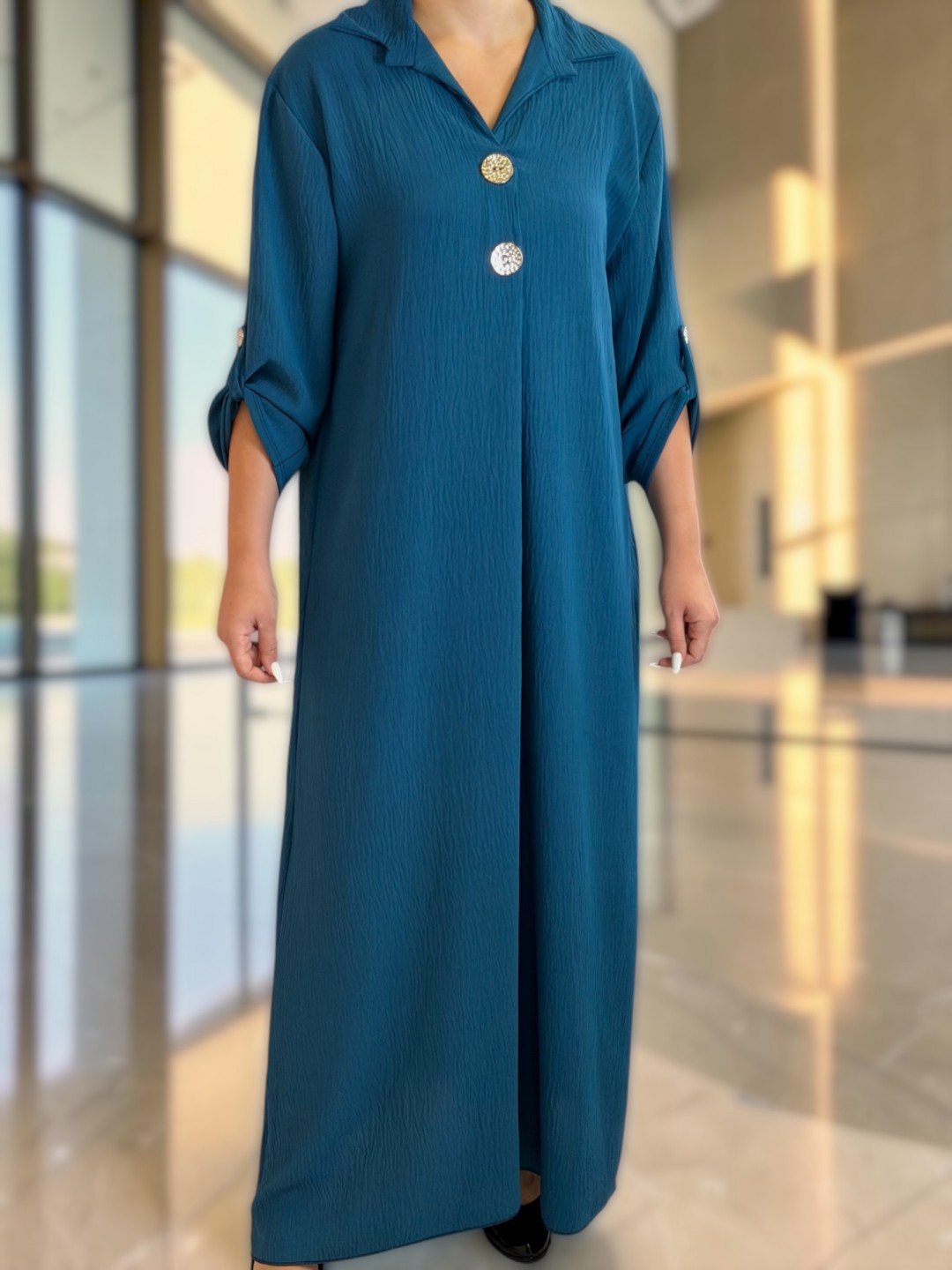 Μάξι φόρεμα με χρυσά διακοσμητικά