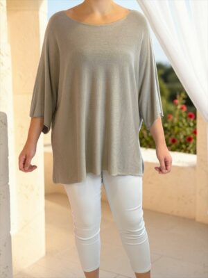 Λεπτό Πουλόβερ σε Άνετη Oversize Γραμμή