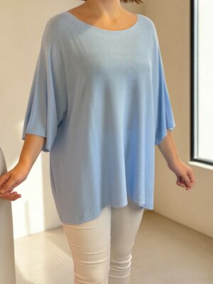 Λεπτό Πουλόβερ σε Άνετη Oversize Γραμμή