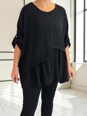 Κομψή Μπλούζα με Διπλή Ασύμμετρη Λεπτομέρεια