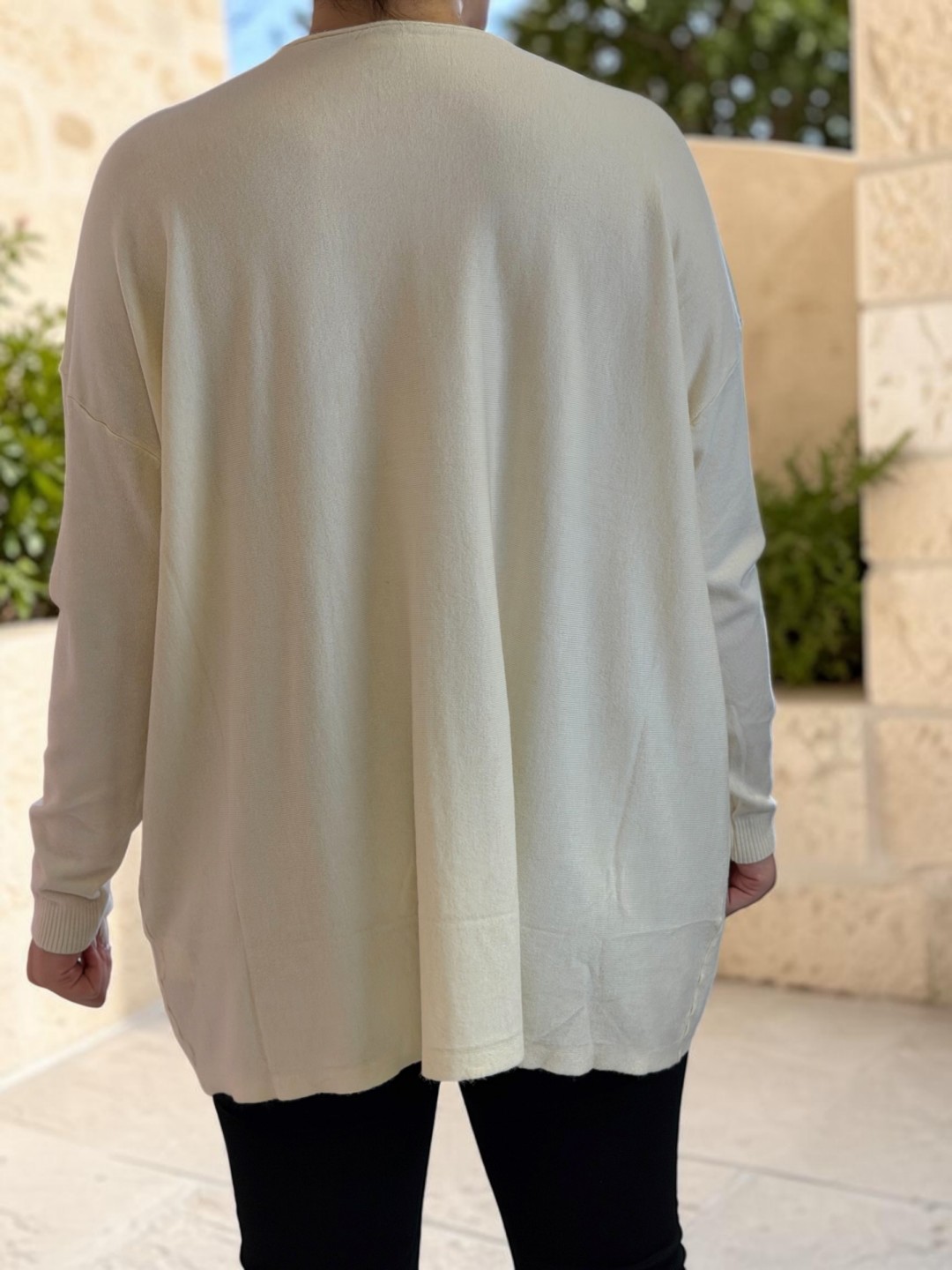 Oversize Πλεκτή Μπλούζα με Τσέπες