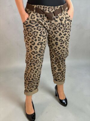 Animal Print Παντελόνι με Ζώνη