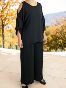 Κομψό Σετ με Ανοιχτούς Ώμους & Τρουκς