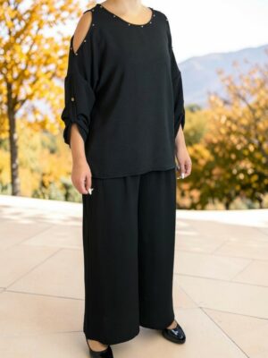 Κομψό Σετ με Ανοιχτούς Ώμους & Τρουκς