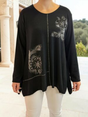 Μπλούζα με Λαμπερές Διακοσμητικές Λεπτομέρειες